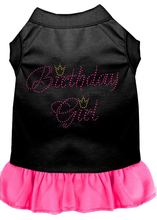 Birthday Girl Rhinestone Dress Black with Bright Pink XXXL